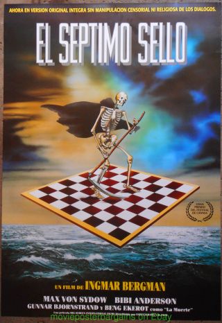 The Seventh Seal Aka El Septimo Sello Movie Poster 27x38 Ingmar Bergman R1990 