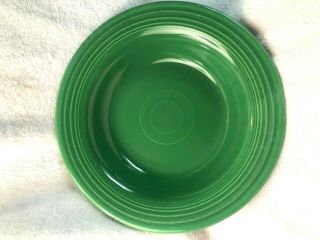 Vintage Fiesta Deep Plate Medium Green Rim Soup Bowl Fiestaware