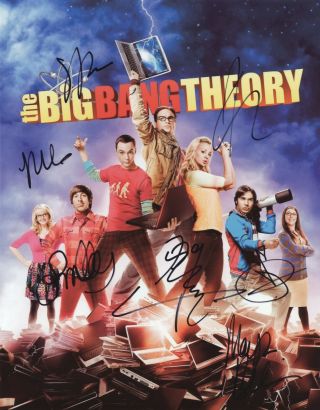 Big Bang Theory Hand Signed By Cast Of 7 Series Promo 10x8