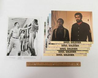 (6) Vintage 1971 (8x10) Movie Lobby Cards & Press Photo " Soul Soldier " Wz9379