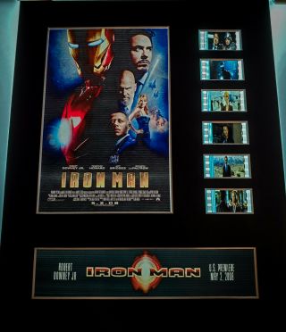 Iron Man 2008 Robert Downey Jr Marvel 35mm Movie Film Cell Display 8x10 Mounted