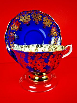 Royal Albert Cobalt Blue Empress Series Bone China Teacup & Saucer Set