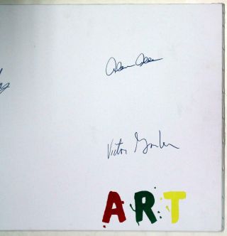 ART Broadway Cast Alan Alda,  Alfred Molina,  Victor Garber Signed Canvas 3