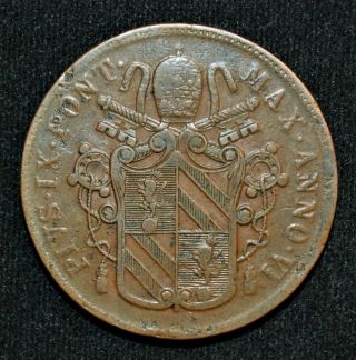 1852 - R Italy: Papal States,  5 Baiocchi