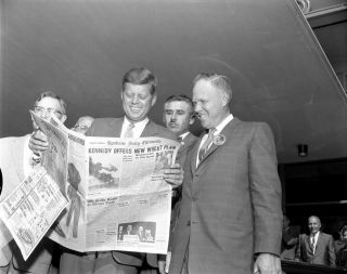 John F Kennedy Happy Reading The Newspaper 8x10 Photo Print