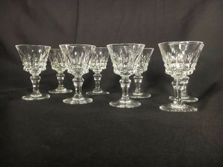 1 Set Of 8 Baccarat Piccadilly Cut Crystal Small Cordials Glasses Signed 3 1/8”