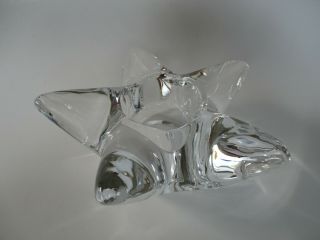 Orrefors 5 Point Starfish/star Clear Crystal Candle Holder - Unused/ Label - Sweden