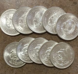 (1) Uncirculated 1948 Mexico Silver Coin Cinco Pesos Cuauhtemoc
