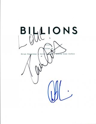 David Costabile & David Levien Signed Autographed Billions Pilot Script Ab