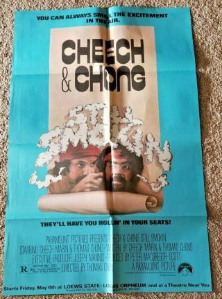 Cheech & Chong Still Smokin Movie 1983 Nyc Subway Poster 45x29