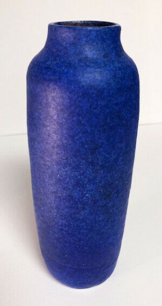 Cobalt Blue Glazed Terra Cotta Ceramic Vase