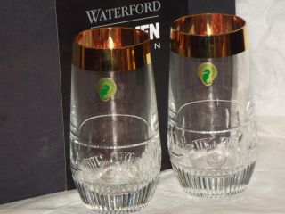 Waterford Lead Crystal Mixology Mad Men Olson Gold Highballs