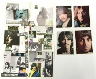 Vintage 1968 Beatles White Album Poster & 4 Photos - Inserts Only
