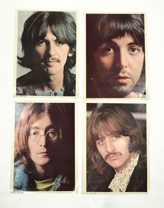 Vintage 1968 Beatles White Album Poster & 4 Photos - Inserts Only 3