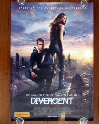 Divergent 2014 Australian Advance One Sheet Fantasy Sci - Fi Movie Poster
