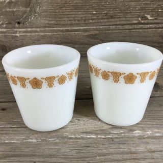 Pyrex 1410 Butterfly Gold Coffee Cup Mug Set Of 2 Corelle Cups Corning Ware 3