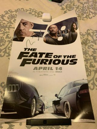 Vin Diesel Signed 11x17 The Fate Of The Furious Poster Autograph
