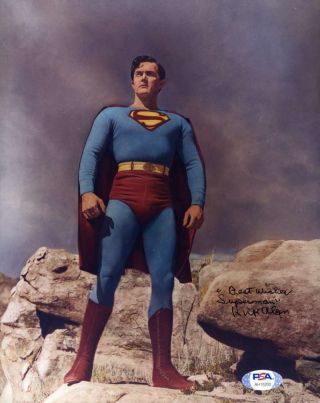 Kirk Alyn Psa Dna Hand Signed 8x10 Superman Photograph Autograph