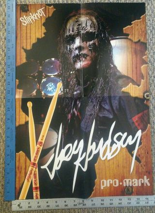 Slipknot Joey Jordison Promotional Poster Vintage Item.