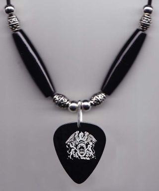 Queen Brian May Signature Black Guitar Pick Necklace