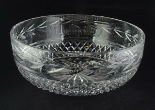 Waterford Large 10” Round Glandore Crystal Glass Bowl Made In Ireland