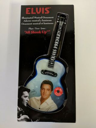 Elvis Guitar Illuminated Musical Ornament " All Shook Up "