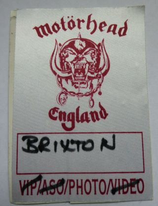Motorhead Concert Photo Pass,  Brixton Academy,  London,  England Circa Late 1990s