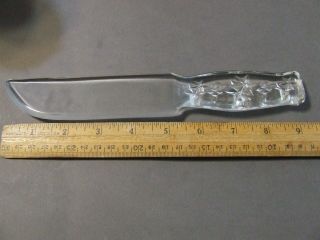 Vintage Glass Knife Made In Usa Clear W/ Star Pattern