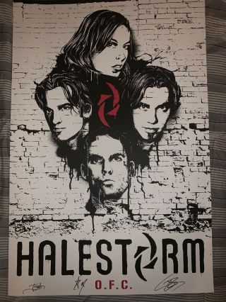 Very Rare Halestorm Hand Signed Poster 24x36 Lzzy Hale Hard Rock Metal Autograph