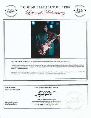 BUDDY GUY Autographed 8 x 10 Signed Photo TODD MUELLER 3