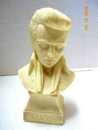 Vintage Italy Elvis Presley Bust / Statue Stone Like Material With Sticker -