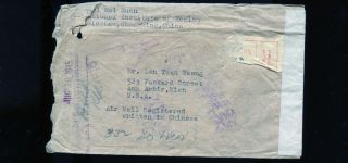 1945 Registered Censored Airmail Cover Chungking China Ann Arbor Michigan Cp214