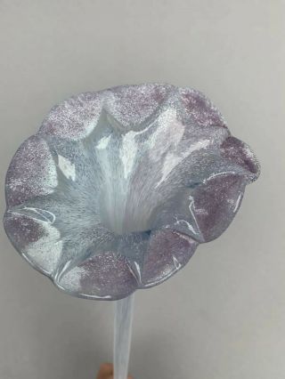 Vintage Murano Hand Blown Glass Flower Bud Vase Purple Glass Art Deco