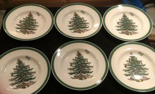 Spode Christmas Tree Pattern 6 1/2 - Inch Dessert/bread Plates.  Set Of 6