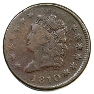 1810 S - 282 R - 2 Classic Head Large Cent Coin 1c