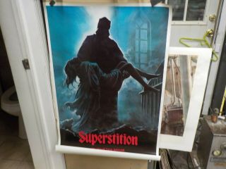 1984 Horror Movie Poster Superstition Rolled From Closed Movie Theater