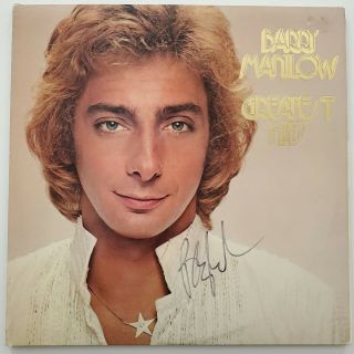 Barry Manilow Signed Greatest Hits Vinyl Record Album Lp Singer Songwriter Rad