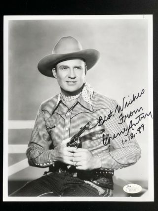 Gene Autry Hand Signed 8x10 Autographed Photo Best Wishes Jsa V17540