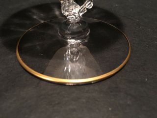 Cambridge Glass Wildflower 3121 10 oz footed tumbler gold rim 2