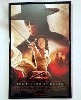 The Legend Of Zorro 2005 Antonio Banderas 11 X 17 Framed Movie Poster Pre - Own