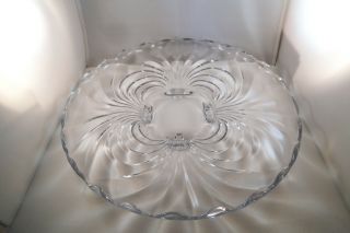 Vintage Cambridge Clear Glass Caprice 14 " 4 Toed Cabaret Plate Platter