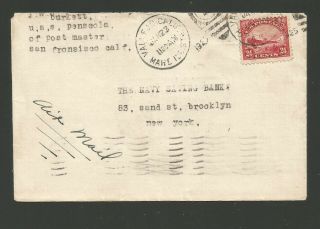 1925 Us Airmail Cover Mare Island San Francisco Bay