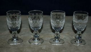 Set Of 4 Signed Waterford Crystal Colleen Cordial Glasses - Cordials