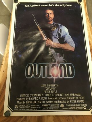 Vintage Outland Poster 27 " X 41 " Sean Connery,  Peter Boyle,  1981