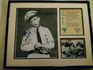 Don Knotts Autographed Framed Photo Toon Art Barney Fife