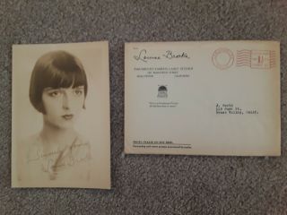 Louise Brooks Fan Photo W/ Studio Envelope Flapper Early Hollywood