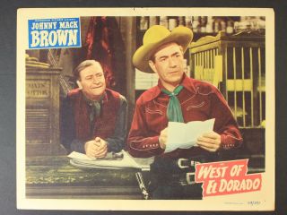 1949 West Of El Dorado Western Movie Lobby Card Johnny Mack Brown