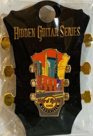 Hard Rock Cafe Nashville 2018 Hidden Guitar Series Pin On Guitar Head Card Le300