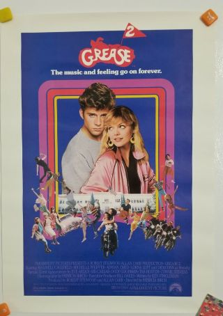 Vintage 1982 Grease 2 Mini Promo Poster Michelle Pfeiffer Maxwell Caulfield