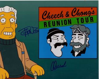 Cheech Marin & Tommy Chong {the Simpsons} Signed 8x10 Photo Lom (ph3771)